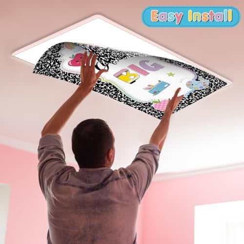 8Pcs Classroom Fluorescent Light Cover,2x4 FT Composition Inspirational - Image 4