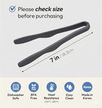 Carrotez Mini Silicone Toaster Tongs, 7 inches, 1 Pack, Dark Gray - Image 3