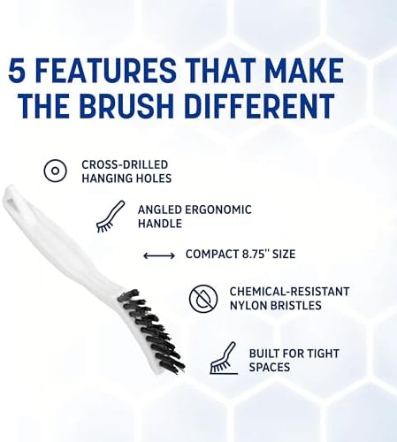 SPARTA Grout Brush with Stiff Nylon Bristles, 8 Inch, White - Image 3