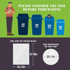 Teivio Large Clear Trash Bags 30-33 Gallon 300 Count 30+ Gal Garbage Bags - Image 2