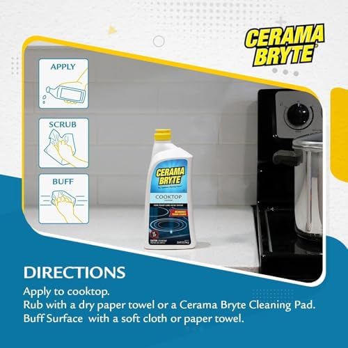 Cerama Bryte Removes Tough Stains Cooktop and Stove Top Cleaner for Glass - Ceramic Surfaces, 1-28 oz - Image 3