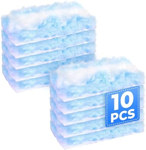 10 Pack Duster Refills Compatible with Swiffer, Disposable Microfiber Replacement Heads for Multi-Surface Cleaning on Blinds, Furniture & Fans, Blue (No Handle) by LYASILGC