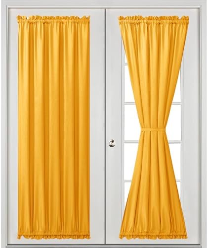 Hiasan French Door Curtains Privacy, Golden Orange, 52W x 72L, 1 Panel - Image 2