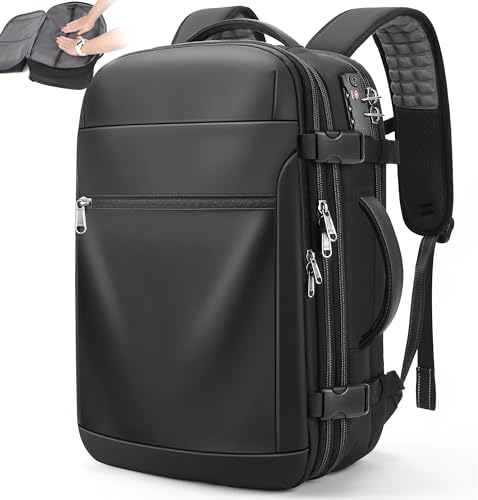 POSO Vacuum Backpack Travel, 60L Expandable Vacuum Seal Backpack with Pump & Laptop Compartment (Fits 17") by POSO