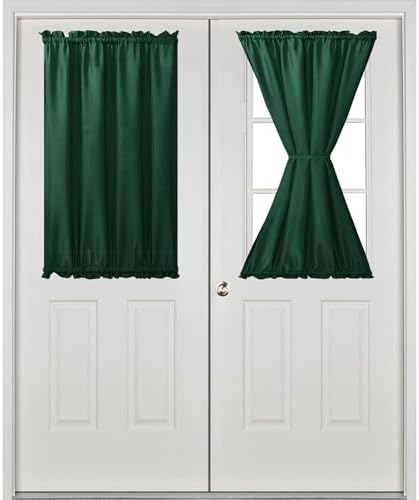 Hiasan French Door Curtains Privacy, Hunter Green, 24W x 40L, 1 Panel - Image 2