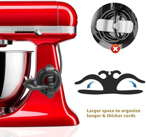 Sliding Mat for Kitchen aid 4.5-5 Qt Stand Mixer with 1Pc Cord Organizer and 3Pcs Attachment Holder for Kitchen Appliance Slider Counter, Moving Tray (Bamboo, Natural) - Image 7