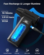 Compressed Air Duster - 110000 RPM Handheld Air Blower, Cordless Keyboard Cleaner with 4-Speed Settings & 5 Versatile Nozzles for Keyboards, Computers, Electronics and Home Cleaning - Image 6