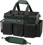SCAVATA Wearable Cleaning Caddy Bag, Cleaning Caddy Supplies Organizer with Handle & Shoulder Straps for Housekeepers, Under Sink & Car Cleaning Tool Organizers with 4 Foldable Divider (TreeGreen) by Tidyyourlife