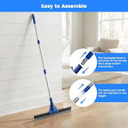 Floor Squeegee for Concrete Floor, 17.5" Heavy Duty Squeegee Broom for Floor, Commercial Scrubber Mop with Extendable Long Handle, Bathroom Tile Shower Glass Window - Image 5