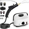 Steam Cleaner,2500W High Temperature High Pressure Steam Cleaner with 3 Brush Heads, Portable Steam Cleaners with 1.5L Tank For Car Detailing Kitchen Bathroom Floors(White) by Flgocexs