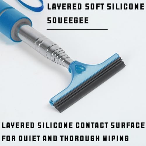 Bittwee 2PCS Car Side Mirror Squeegee, Retractable Auto Rearview Mirror Wiper, All-Purpose Window Squeegee for Cleaning Shower Glass Door, Vehicle Accessories Universal Fit（Blue） - Image 3