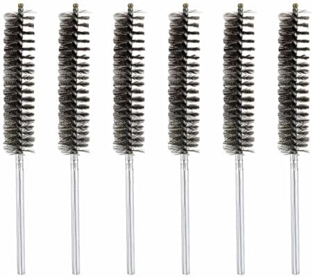 HARFINGTON 6pcs Wire Bore Brush Set 8 Inch Length 7/8 Inch Shank Stainless Steel Bristles Cleaning Brush for Clean Car Part Tube Kitchen Garage by HARFINGTON