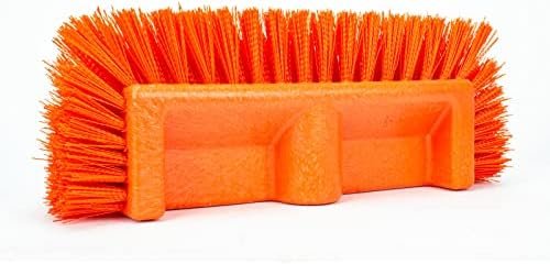 SPARTA Multi-Level Tile Scrub Brush 12" Wide Brush Head, Heavy-Duty Tile Cleaning Brush with End Bristles for Commercial Tiles, Tubs and Floor, Plastic, 12 Inches, Orange, (Pack of 12) - Image 3