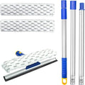 60" Window Squeegee Cleaner 2 in 1 Window Cleaning Tool Kit Window Washing Kit with Extension Pole for Shower Glass, Indoor/Outdoor High Window Cleaning-Two Pads by ITTAHO