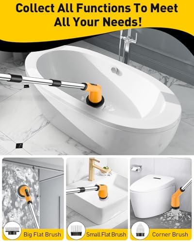 Electric Spin Scrubber for Bathroom, Shower Scrubber with Long Handle - Image 4