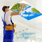 Wiooffen 4 Pcs Fluorescent Light Covers for Classroom Ceiling Lights 4 x 2 Feet Magnetic Light Covers Filter Easy Install for Office Hospitals Home Supplies (Trees Blue Sky Clouds) - Image 6