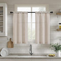 Linen 36 Inch Curtains for Kitchen Window Bathroom Bedroom 2 Panels by DUKIYO
