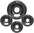 4 Pack Black Drip Pans, Compatible with Whirpool Kenmore Frigirate Stove Top Drip Bowls. Include 3 Pcs 6'' Range Replacement Drip Pans and 1 Pcs 8 '' Cooktop Drip Pans by COZZIVITA