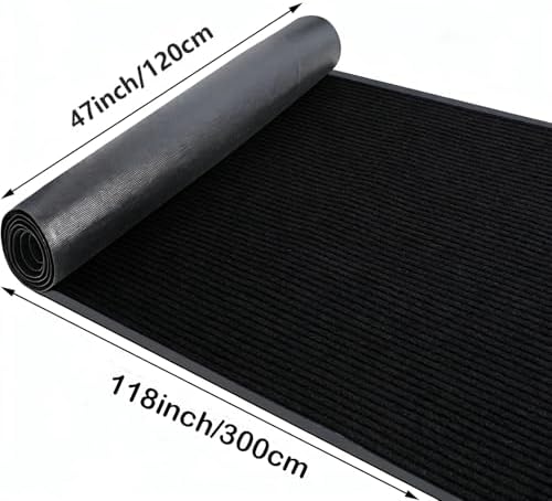 4'x10' Commercial Door Mat Non Slip Entry Carpet Runner Rugs Black - Image 3
