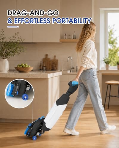 17" Commercial Floor Scrubber Machine Cordless with Magnetic Dual Brush, 360°Rotation Multi-Purpose Industrial Floor Scrubber with Suction Suitable for Office Gym Kitchen Supermarket Warehouse - Image 6