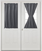 Hiasan Front French Door Curtains for Window, Grey, 24W x 40L, 1 Panel - Image 2