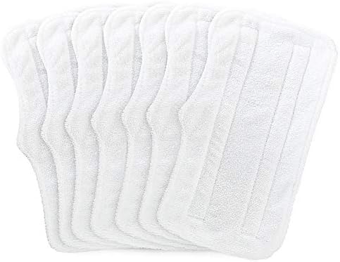 Fushing 7Pcs Steam Mop Pads, Washable Microfiber Cleaning Steamer Replacement Pads for Shark Steam & Spray Mop S3101 S3251 SK460 SK410 S3101n2 S3250 SK435CO SK140 SK141,White by Fushing