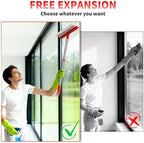 Window Squeegee with 18.5"-28.5" Retractable Handle, 2-in-1 Squeegee for Window Cleaning Tool for Cars, Trucks, Glass Doors, Shower, Outdoor Windows – Window Cleaner (Red) - Image 5