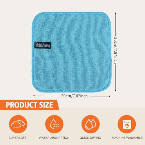 KinHwa Dish Cloths with Scrub Side, Microfiber Dish Rags Kitchen Washcloths - Image 6