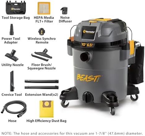 Vacmaster Professional Beast VJN1012PF 0201 FLT+10-Gal Wet/Dry Vac Synchro - Image 2