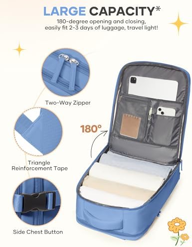 Travel Backpack for Women Airline Approved Carry on Backpack for Airplanes Mochila De Viaje Personal Item Travel Bag Spirit Airlines Personal Item Bag 18x14x8 Backpack for Traveling on Airplane - Image 5