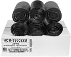 Aluf Plastics - 55-60 Gallon Black Trash Bags - 38" x 60" - 22 Microns Thick High Density Value Garbage Bags for Bathroom, Office, Industrial, Commercial - (1 Pallet of 70 Cases, 10500 Bags Total) by AlufPlastics