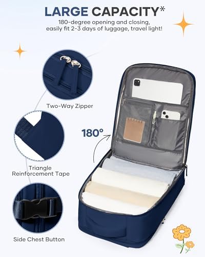 coofay Travel Backpack Carry On Backpack Personal Item Travel Bag Mochila De Viaje Carry On Backpack For Airplanes Traveling Backpack For Women Gym Backpacks College Backpacks Sapphire Blue - Image 6