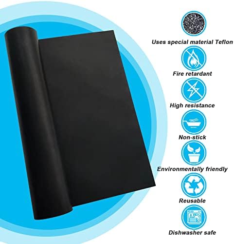 Stove cover,reusable stove top protector for gas range cut-out tool customizable for Samsung & other brands with 12 non-slip strips stove guard, easy to clean Thickened stove lining 35.43in*21.65in - Image 6