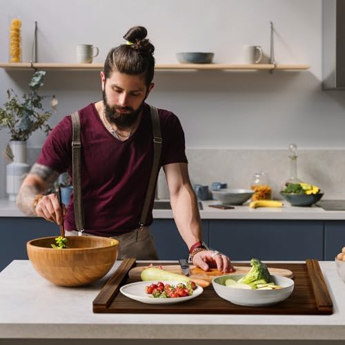 Noodle Board Stove Cover Wood (Ready to Use), Stove Top Covers for Electric Stove, Gas Stove, Wooden Decorative Rustic Kitchen Serving Tray, for Range Stovetop, Cooktop, 30'' * 22'', Brown - Image 4