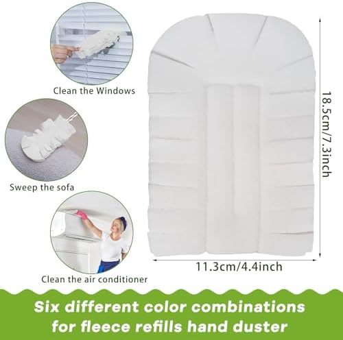 6 Pcs Reusable Duster Refills Washable Pads, White - Image 2