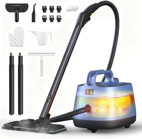 Steam Cleaner for Home, 293°F 58 PSI Powerful Multipurpose Handheld Steam Mop, 21 Attachments, 50Oz Capacity, Heavy Duty Steamer for Carpets, Floors, Cars, Tiles, Crack Cleaning, Turquoise by HawKamUS