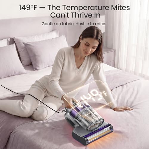 Bed Vacuum Cleaner, 20kPa, 253.7nm UV-C Light, Ultrasonic,149°F Heating - Image 4