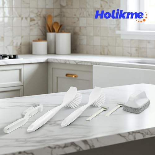 Holikme Dish Brush Cleaning Brush Set for Cleaning Groove Gap,White - Image 7