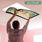 6Pcs Classroom Fluorescent Light Covers,2x4 FT Yellow Wood Grain Eucalyptus - Image 4