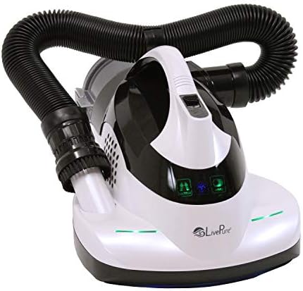 LivePure - Ultramite Handheld HEPA Filter Vacuum & Fabric Sanitizer - Dual Motor Brush, UVC Light, And Anti- Allergen Filter To Remove Dust Mites, Bacteria, Viruses by LivePure