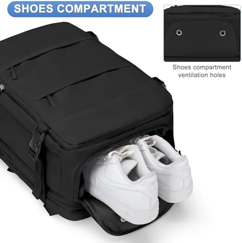 coofay Expandable Backpack For Traveling On Airplane Carry On Backpack For Women Men Airline Approved Personal Item Bag For Airlines Gym Bag For Women With Shoe Compartment - Image 5