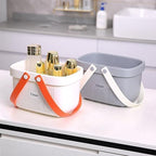 Portable Shower Caddy Basket with Handles Plastic Storage Basket Small Grey - Image 2