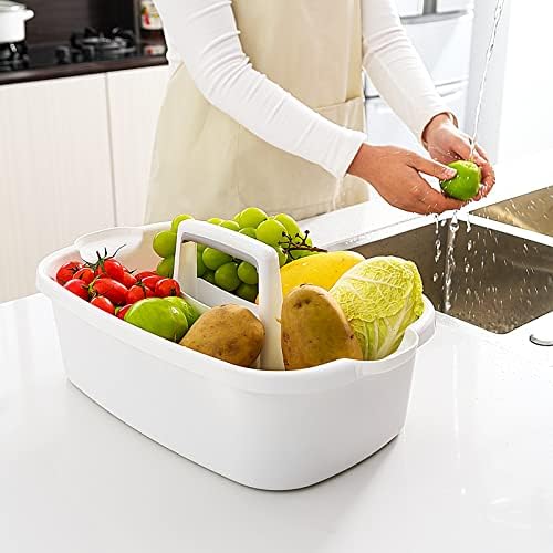 Goderewild 2 Pack Multi-Purpose Plastic Cleaning Caddy with Handle, Shower Caddy Organizer/Storage Basket/Totes Portable for Bathroom Supplies, Cleaning Products, Under Sink Tool. (blue+white) - Image 5