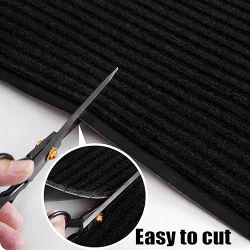 Commercial Grade Door Floor Mat 4' x 16.4' Front Door Mat Outside Entrance Mat Non-Slip Entryway Doormat Indoor Outdoor Runner Rugs Home Office Hallway Garage Carpet Runners Entry Mat, Black - Image 5