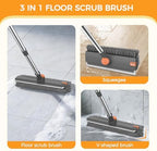 SetSail Floor Scrub Brush with 54in Adjustable Long Handle, Grey&Orange - Image 3