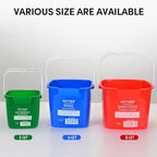 Matthew Detergent And Sanitizing Cleaning Bucket 6 Quart Plastic Pail,Set of 6 Square Containers,Built-In Spout w/Handle,Wash Rinse Sanitize Handwash Bucket for Home Office Commercial Restaurant (Red) - Image 3