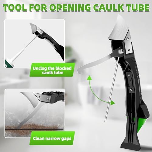 5 in 1 Silicone Caulking Tool Kit, Caulk Remover Tool with Stainless Steel Head,Caulk Finishing Tool with Different Angles,Grout Removal Tool for Kitchen Sink Washroom Floor Bathroom Toilet Caulking - Image 4