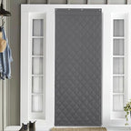 NICETOWN Thermal Insulated Door Curtain, Oxford Cloth-Thicken Polyester Fiber Fill, 34"x84" Self Sealing Screen Temporary Door Cover with 3 Hanging Ways for Doorway Old House, Grey, 1 Panel - Image 2