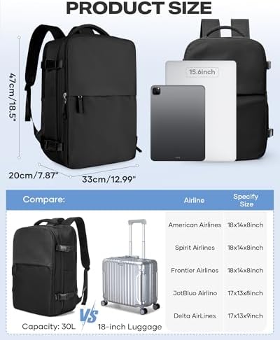 coofay Vacuum Backpack Travel with Pump Airbag Travel Backpack with Vacuum System Mochila de Viaje Compresion al Vacio Easyvacpack Vacpack Backpacks for Traveling Carry on Luggage - Image 5
