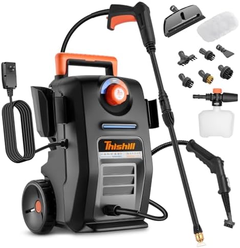 This Hill 2-in-1 Pressure Washer and Steam Cleaner, 3000 PSI 2 GPM by LightGripHeavyDuty